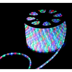 Дюралайт LED трехжильный 230В 13мм 30 LED/м МУЛЬТИ (RYGB) свечение с динамикой модуль 1м бухта 100м NEON-NIGHT