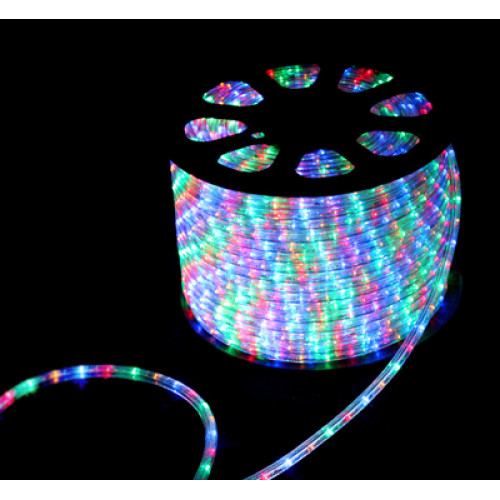 Дюралайт LED трехжильный 230В 13мм 30 LED/м МУЛЬТИ (RYGB) свечение с динамикой модуль 1м бухта 100м NEON-NIGHT