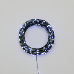 Гирлянда светодиодная Роса с контроллером 50м, 500LED, БЕЛЫЙ, IP20, 230В, зеленый провод NEON-NIGHT