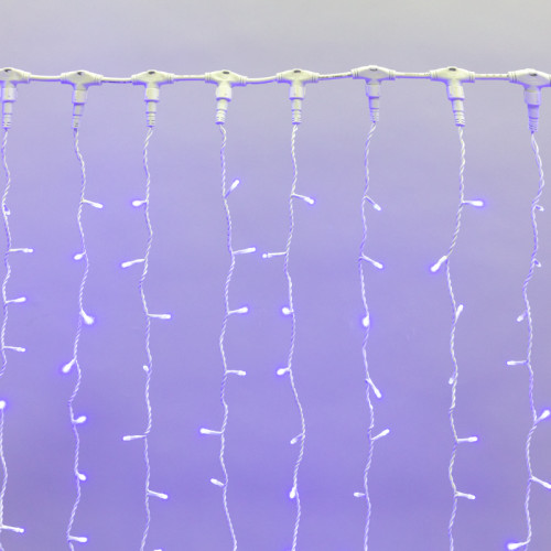 Гирлянда светодиодная Занавес 2х1,5м 360 LED СИНИЙ белый ПВХ IP65 постоянное свечение 230В блок в комплекте NEON-NIGHT