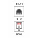 Розетка телефонная внешняя, 2 порта UTP, RJ-14 (6P4C), CAT 3 REXANT