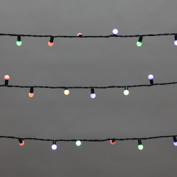 Гирлянда Мультишарики 20м, 200LED, диаметр 15мм, IP44, зеленый провод, свечение мульти (RG/RB), мигание, 230В NEON-NIGHT