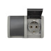 Блок горизонтальный 2 розетки (керамика) INDUSTRIAL IP54 с/з, о/у, серый KRANZ