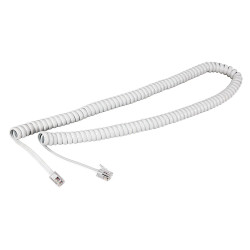 Шнур для телефонной трубки, витой RJ-10 (4P-4C), 2м, белый REXANT