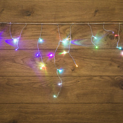 Гирлянда Бахрома (Айсикл), 1,8х0,5м, 48 LED RGB, прозрачный ПВХ, IP20, быстрая смена цвета, 230В, не соединяется