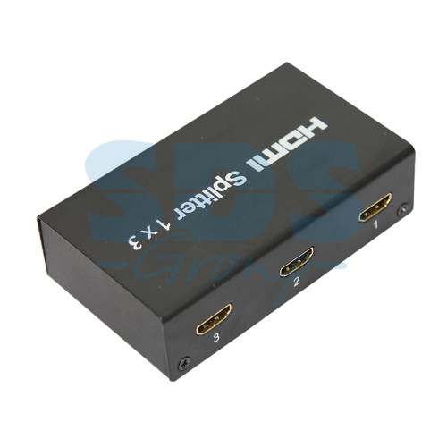 Делитель гнездо HDMI на 3 гнезда HDMI, металл REXANT