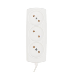 Удлинитель STANDARD 3 гнезда, 5м, 2х0,75мм², б/з, белый PROconnect