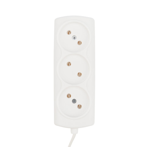 Удлинитель STANDARD 3 гнезда, 5м, 2х0,75мм², б/з, белый PROconnect