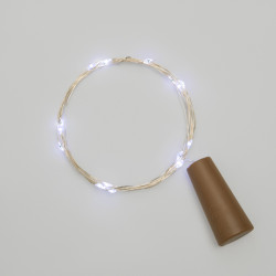 Гирлянда светодиодная Роса с пробкой 2м, 20LED, БЕЛЫЙ, IP20, 3хLR44 в комплекте NEON-NIGHT