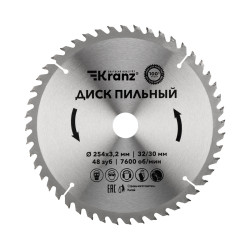 Диск пильный 254 мм х 48 зуб х 32/30 мм KRANZ