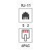 Розетка телефонная внешняя, 1 порт UTP RJ-14 (6P4C), CAT 3 REXANT 