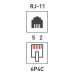 Переходник телефонный, штекер 6Р4С (RJ-11) -2 гнезда 6Р4С (RJ-11) REXANT 