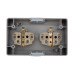 Блок горизонтальный 2 розетки (керамика) INDUSTRIAL IP54 с/з, о/у, серый KRANZ