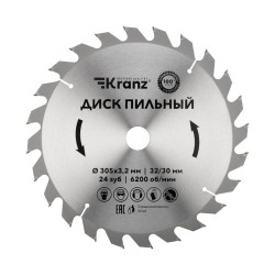 Диск пильный 305 мм х 24 зуб х 32/30 мм KRANZ
