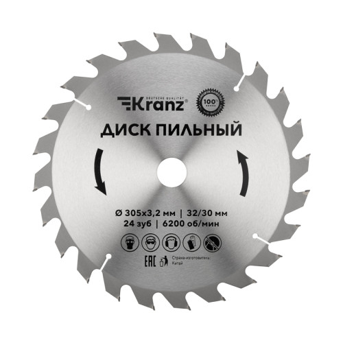 Диск пильный 305 мм х 24 зуб х 32/30 мм KRANZ