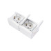 Блок вертикальный 2 розетки (керамика) INDUSTRIAL IP54 с/з, о/у, белый KRANZ