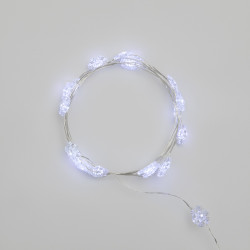 Гирлянда светодиодная Снежинки, 2м, 20LED, БЕЛЫЙ, IP20, 2хCR2032 в комплекте NEON-NIGHT