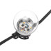 Уличная гирлянда Лофт 10м, черный каучук, 20 прозрачных ламп х 5 LED, влагостойкая IP44
