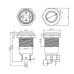 Кнопка антивандальная Ø12 12В(LED) Б/Фикс (4с) OFF-(ON) красная (A-12-C2) REXANT