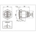 Кнопка антивандальная Ø16 Б/Фикс (2c винт) OFF-(ON) сфера (A16-A2) REXANT